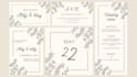 create minimalist floral modern wedding invitation card pack