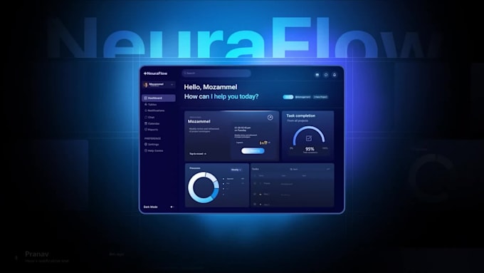 animate figma design, UI UX animation and saas product prototype video