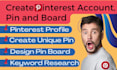 create a business pinterest account, pins and boards