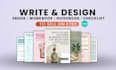 design ebook, workbook, guidebook, checklist to sell on etsy