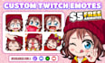 draw custom chibi emotes for twitch, discord, kick, youtube