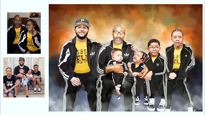 draw amazing family digital portrait best digital painting