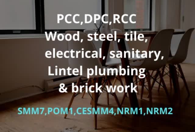 be a quantity surveyor for a construction cost estimate
