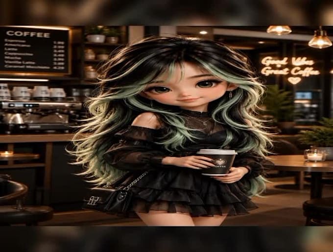 create 3d chibi, stylized cartoon, and ai artwork