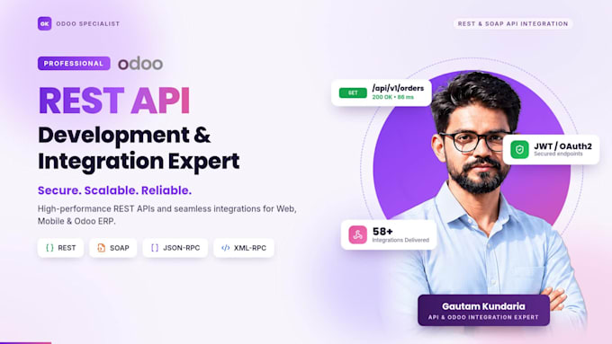 build rest api and soap api integration for odoo erp