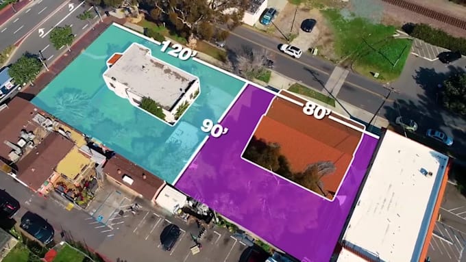 make real estate drone view with motion graphics