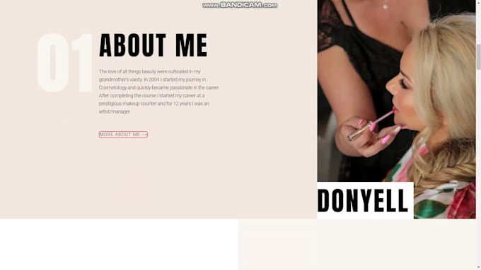 design a website for professional makeup artist