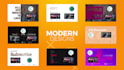 create a modern youtube end screen outro up to 4k resolution