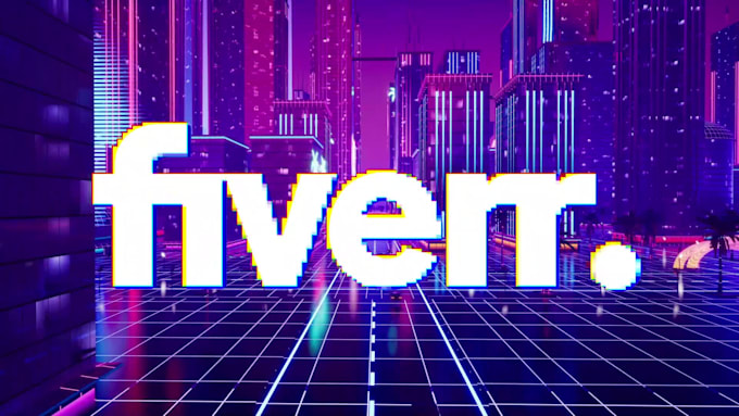 create city background visuals for vj loop logo animation