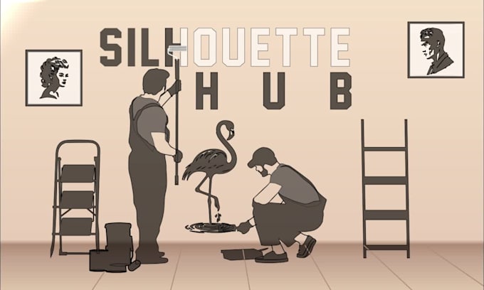 create a custom silhouette and line art illustrations