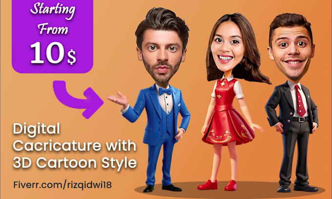 Create a caricature with 3d cartoon style from your photos by ...