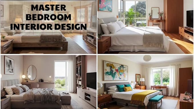 Create 3d master bedroom interior design with realistic renders by ...