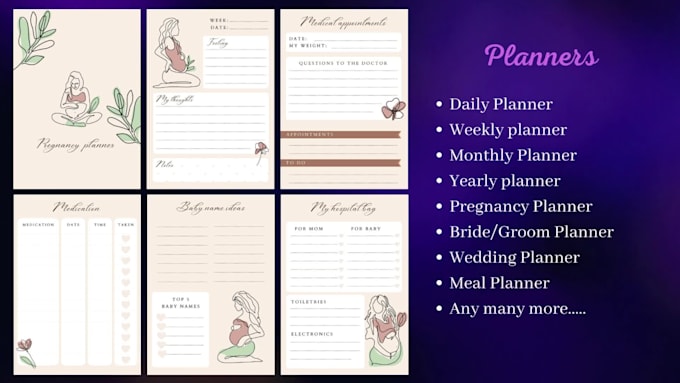 design KDP low content book, planner, journal, workbook, interior and cover