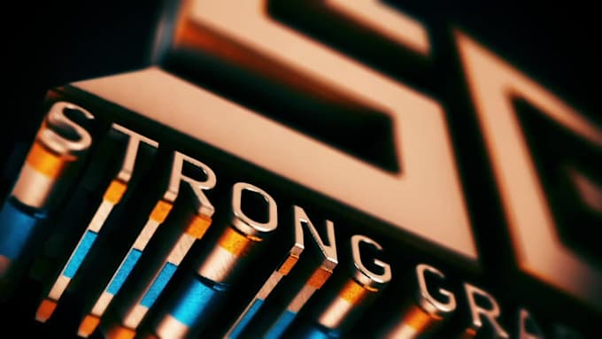 create a cinematic metallic golden logo intro animation