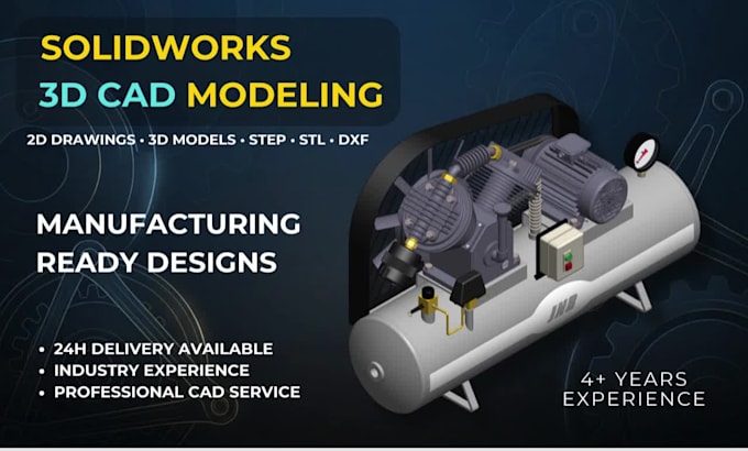 do 3d cad design, product design in solidworks and autodesk inventor