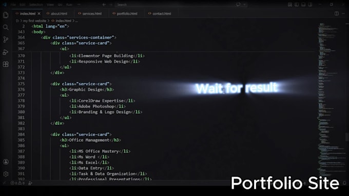 design modern responsive portfolio website in HTML CSS