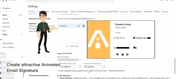 Create clickable html simple and animated email signature by ...