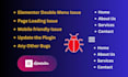 fix elementor double menu issue page loading mobile friendly issue