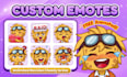 draw twitch emotes, chibi emotes, animated emotes, badges