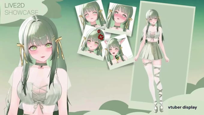 v tuber design, live 2d model, live2d character design, 2d vtuber, 2d v tuber 2d