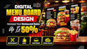 design professional digital menu board and animated tv menu
