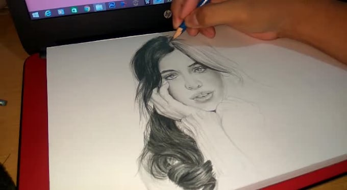 draw unrealistic drawing and blackwork illustration