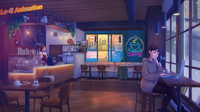 create lofi loop animation, lofi animation and animated gif