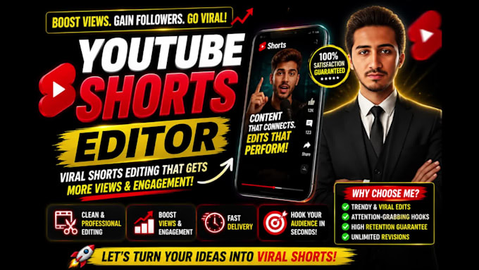 do viral youtube shorts editing as an expert shorts editor