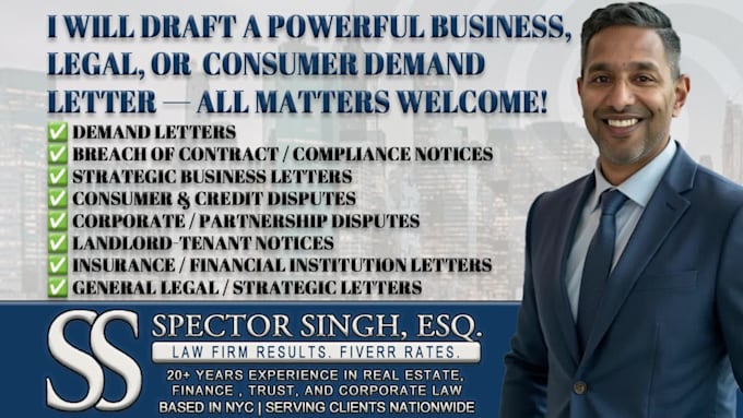 draft a powerful legal or consumer demand letter, all matters