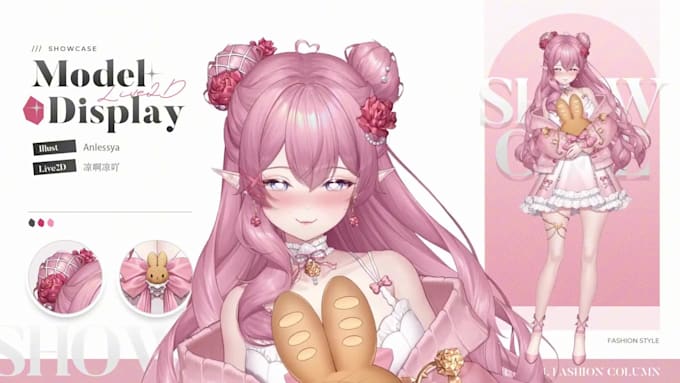 draw and design 2d v tuber, live2d, vtuber rigging, live2d character
