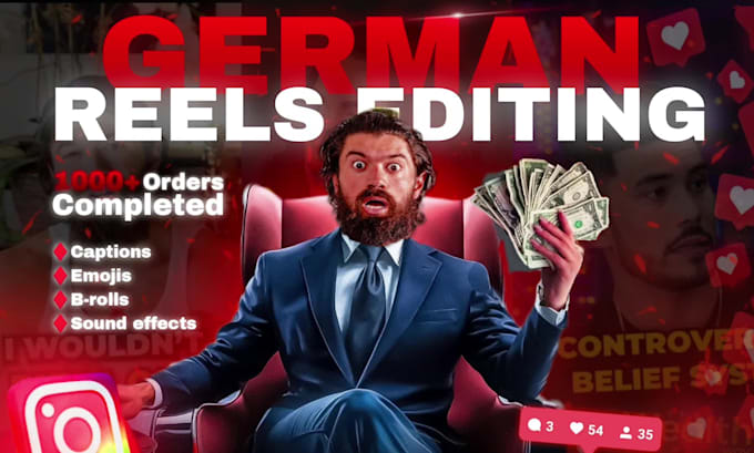 do german instagram reels editing with captions subtitles