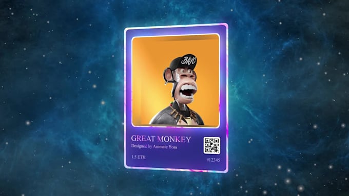 craft premium trading nft, crypto 3d card animation in 24hour