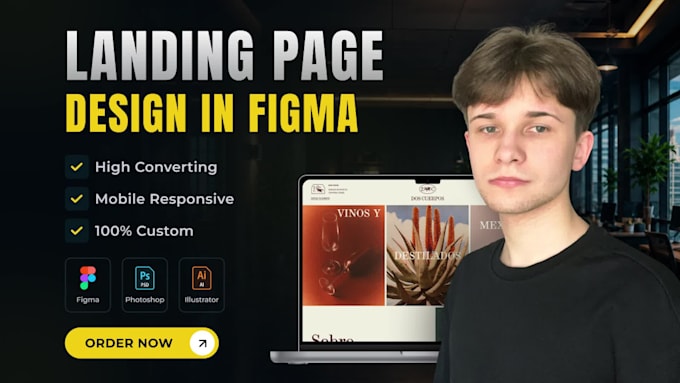 design a modern landing page in figma