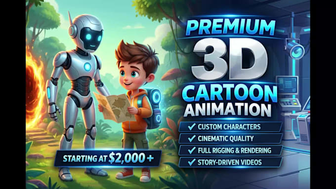 create premium 3d cartoon animation for your youtube channel and brand