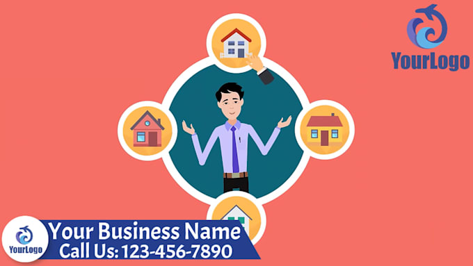 do real estate agent or broker 2d animated promo video