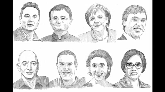 draw black and white portrait sketches