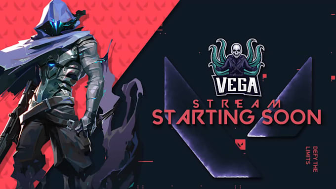 Send you this animated valorant starting soon screen with your logo by