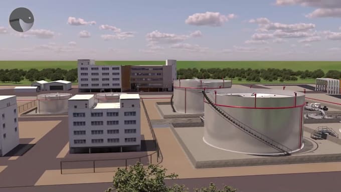create 3d industrial machinery animation and factory process visualization