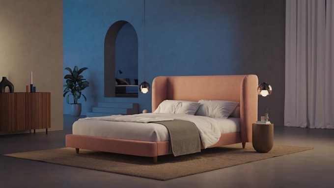 create high end 3d mattress animation and photorealistic cgi product video