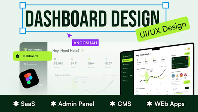 Design modern saas dashboard, crm, admin panel or web app ui ux in ...