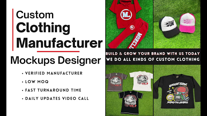 your custom clothing manufacturer, clothing mockup designer