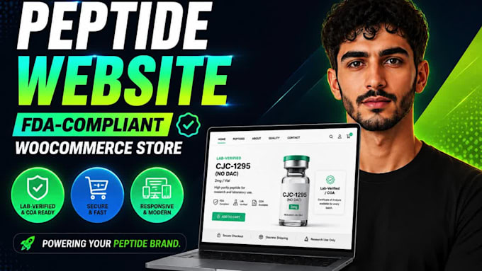 build fda compliant peptide website, peptide store