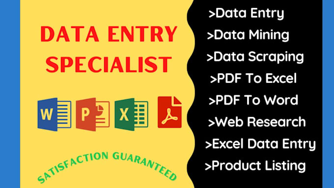 do data entry, web research, copy paste, excel data entry