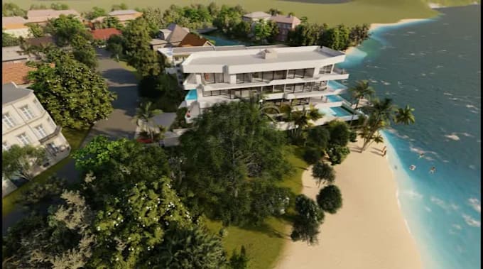 do architectural plan, resort, park, village, island renders and walkthrough