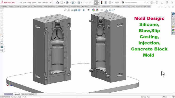 do mold design, silicone, sand, slip casting for 3d printing