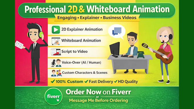 create 2d animated explainer video and whiteboard animations