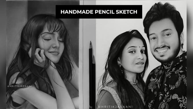 draw realistic handmade pencil sketch