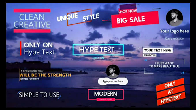 create animated text, title for your video