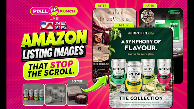 design converting amazon listing images, product infographics photo editing