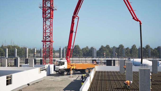do 3d industrial construction animation for safety training and site workflow